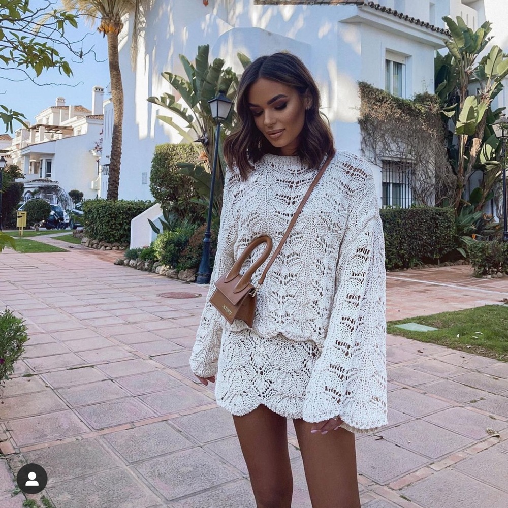 ZARA 2 Piece Open Knit Sweater And Dress Set